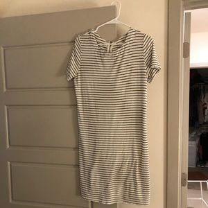 White & Black Striped Shift Dress